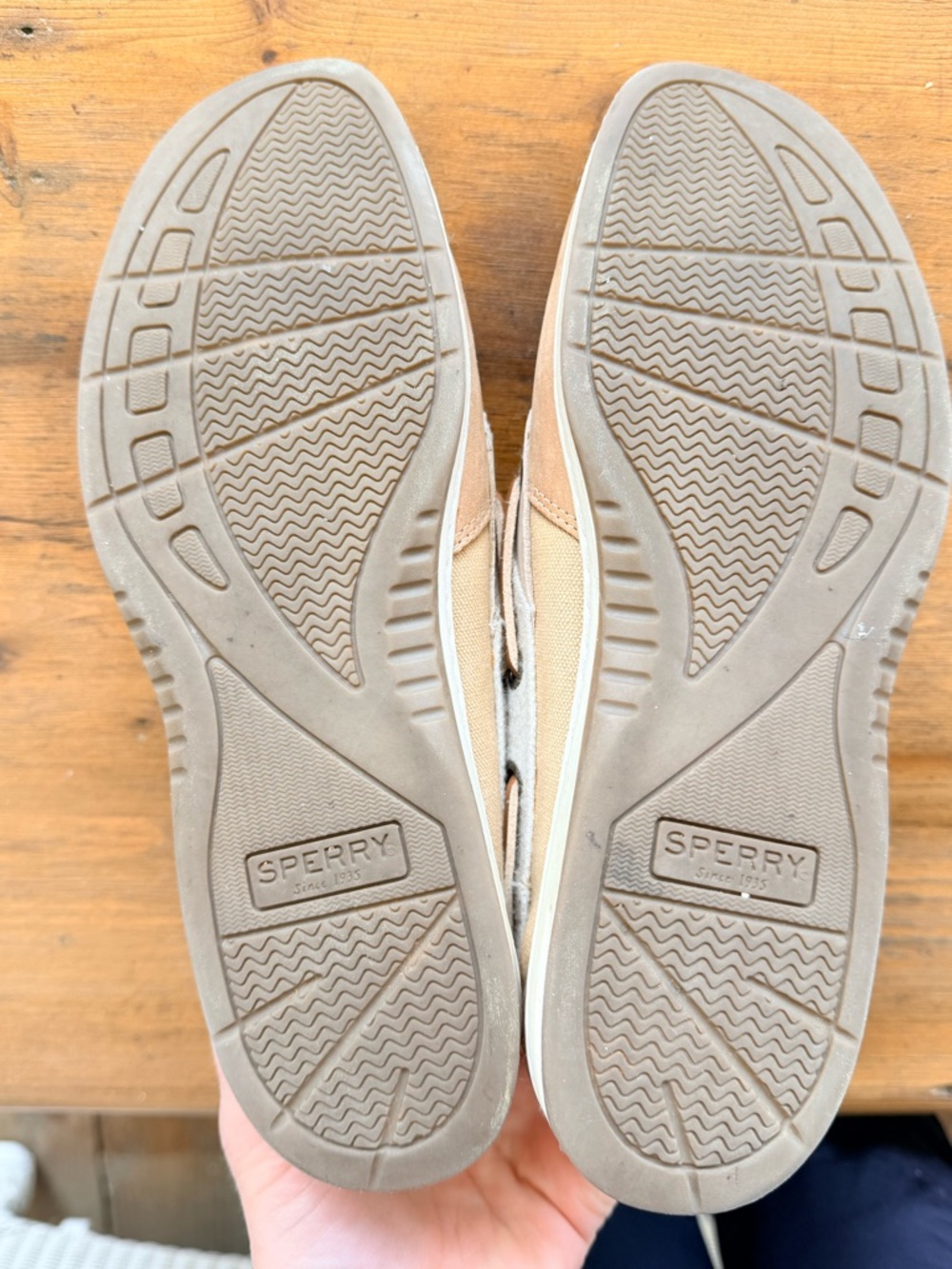 Sperry Top-Sider Women’s Boat Shoes Tan Leather Wool Blend Upper Size 8 - Picture 15 of 15
